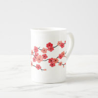 Kirschblüten-Knochen-China-Tasse