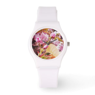 Kirschblüten-Knospendruckuhr Armbanduhr