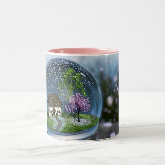 Kirschblüten-Kugel-Tasse Zweifarbige Tasse (Mittel)