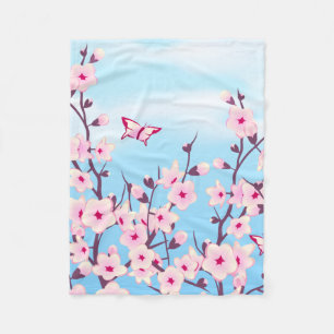 Kirschblüten-Landschaft Fleecedecke