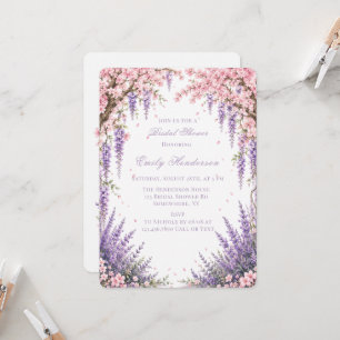 Kirschblüten-Lavendel-Baum-Brautstrauß  Einladung
