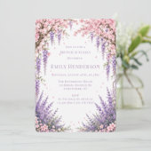 Kirschblüten-Lavendel-Baum-Brunch & Bubbly Einladung (Stehend Vorderseite)