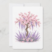 Kirschblüten-Lavendel-Baum-Brunch & Bubbly Einladung (Rückseite)