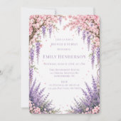 Kirschblüten-Lavendel-Baum-Brunch & Bubbly Einladung (Vorderseite)