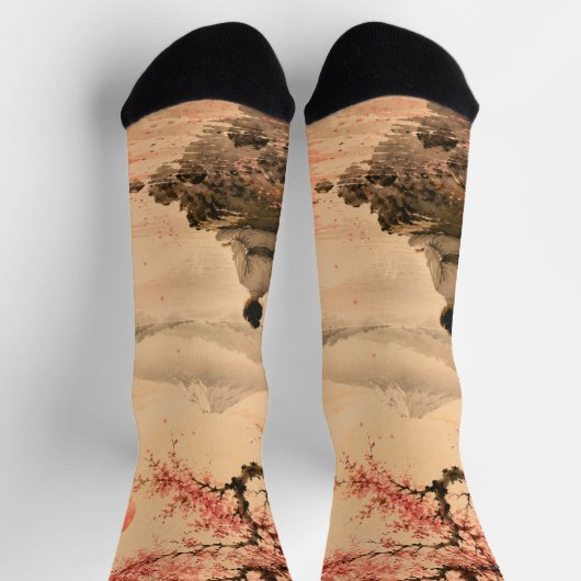 Kirschblüten-Meditation Socken (Oben)