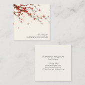 Kirschblüten mit Blumen Quadratische Visitenkarte (Vorne/Hinten)