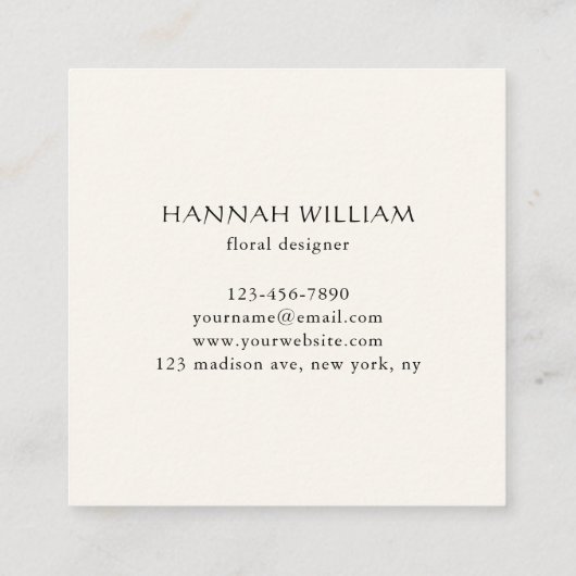 Kirschblüten mit Blumen Quadratische Visitenkarte (Rückseite)