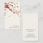Kirschblüten mit Blumen Visitenkarte (Vorne/Hinten)