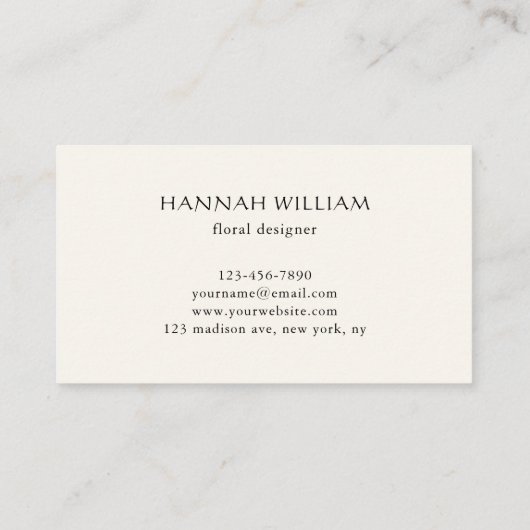 Kirschblüten mit Blumen Visitenkarte (Rückseite)