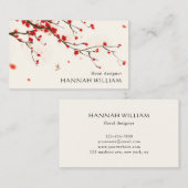 Kirschblüten mit Blumen Visitenkarte (Vorne/Hinten)