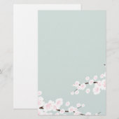Kirschblüten mit Minzgrün Briefpapier (Vorne/Hinten)