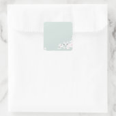 Kirschblüten mit Minzgrün Quadratischer Aufkleber (Tasche)
