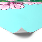 Kirschblüten mit rosa Butterblüten Poster (Ecke)