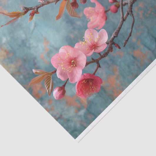 Kirschblüten mit rustikalem Hintergrund Seidenpapier (Ausschnitt)
