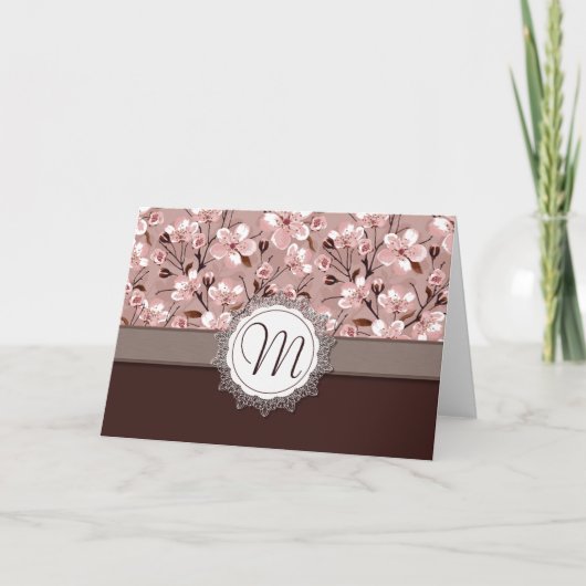 Kirschblüten mit Spitze-Monogramm (Vorderseite)