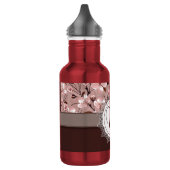 Kirschblüten mit Spitze-Monogramm Edelstahlflasche (Links)