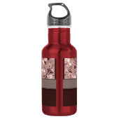Kirschblüten mit Spitze-Monogramm Edelstahlflasche (Rückseite)
