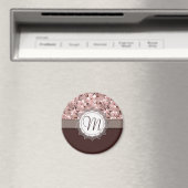 Kirschblüten mit Spitze-Monogramm Magnet (In Situ (Geschirrspüler))