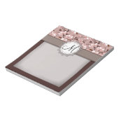 Kirschblüten mit Spitze-Monogramm Notizblock (Rotiert)
