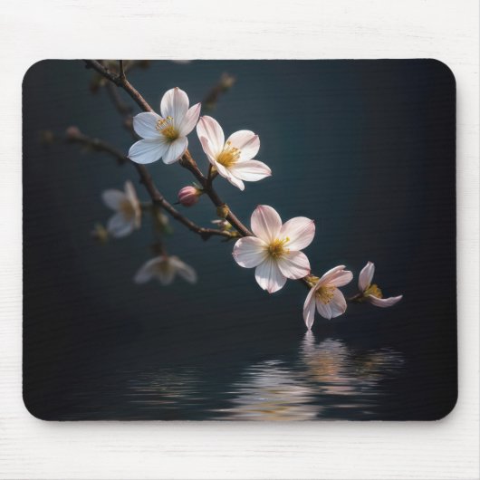 Kirschblüten mit Wasserreflektion Mousepad (Vorne)
