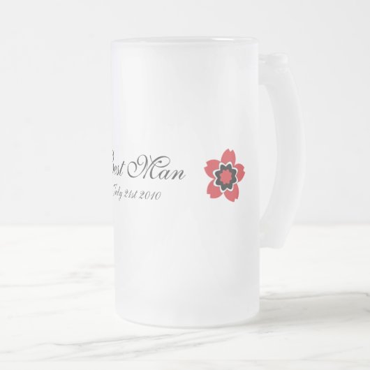 Kirschblüten-moderner kundenspezifischer Trauzeuge Mattglas Bierglas (VorderseiteRechts)