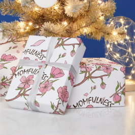 Kirschblüten-Momfulness Rosa Blumenmuster Geschenkpapier