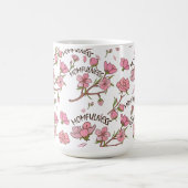 Kirschblüten-Momfulness Rosa Blumenmuster Kaffeetasse (Mittel)