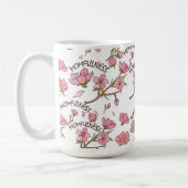 Kirschblüten-Momfulness Rosa Blumenmuster Kaffeetasse (Links)