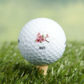 Kirschblüten-Monogramm-Kunst Golfball (Insitu T-Shirt)
