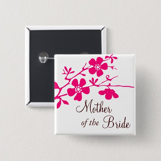 Kirschblüten Mutter des Bride Button (Vorne & Hinten)