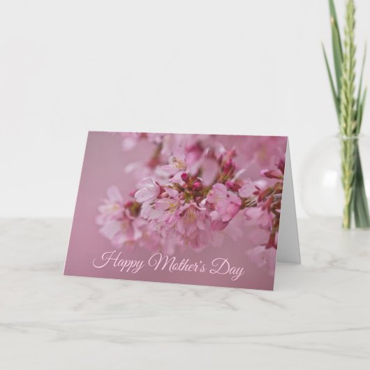 Kirschblüten Muttertags Blasse Rosa Reflexionen Karte (Vorderseite)