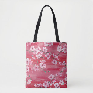 Kirschblüten, nahtloses Wasserfarbmuster. Tasche