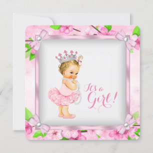 Kirschblüten-Perlen-Mädchen-Tutu-Baby-Party Einladung
