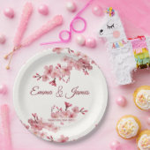 Kirschblüten-Personalisierte Hochzeitspapierteller Pappteller (Party)
