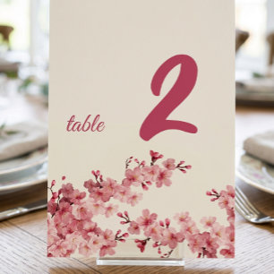 Kirschblüten-Personalisiertes Tischnummernschild Tischnummer