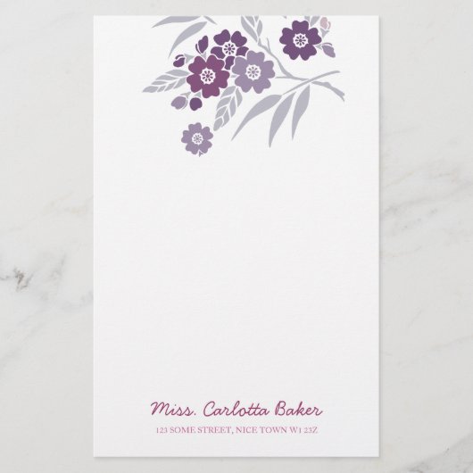 Kirschblüten-persönliches Briefpapier (Vorderseite)