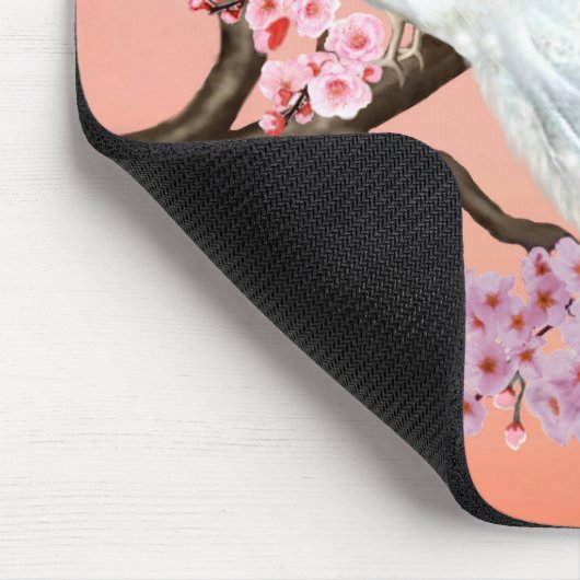 Kirschblüten-Pfau Mousepad (Ecke)