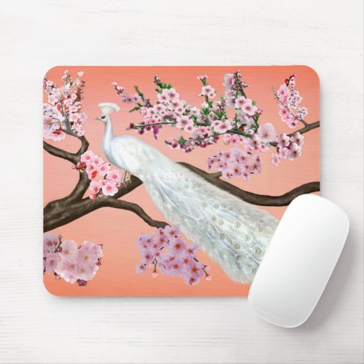 Kirschblüten-Pfau Mousepad (Mit Mouse)