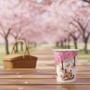 Kirschblüten Picknick Pappbecher