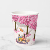 Kirschblüten-Picknick Pappbecher (Vorderseite)