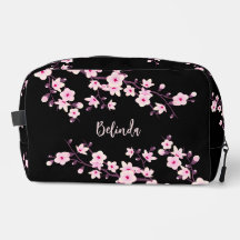 Kirschblüten-Pink-Schwarzes Monogramm
