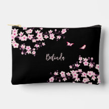 Kirschblüten-Pink-Schwarzes Monogramm