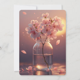 Kirschblüten-Postkarte - Elegante handgezeichnete Einladung