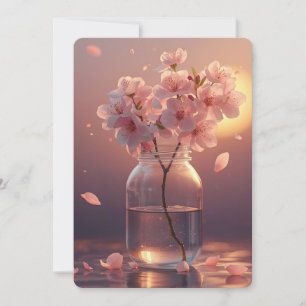 Kirschblüten-Postkarte - Elegante handgezeichnete Einladung
