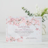 Kirschblüten Rahmen Brautparty Einladung (Stehend Vorderseite)