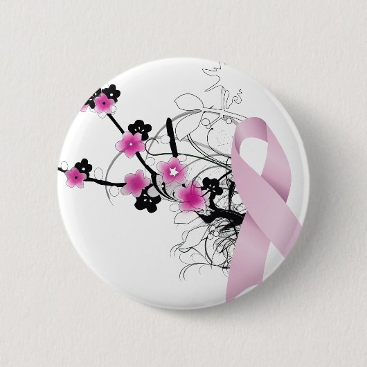Kirschblüten-Rosa-Band Button (Vorderseite)