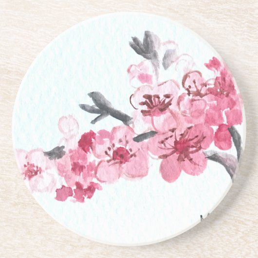 Kirschblüten rosa Blume Getränkeuntersetzer (Vorne)