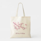 Kirschblüten-Rosa Custom Tragetasche (Rückseite)