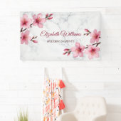 Kirschblüten Rosa Grauer Marmor Banner (Insitu)