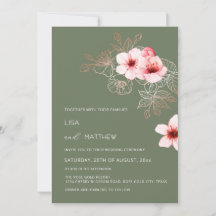 Kirschblüten-Rosa-Grüne Hochzeit